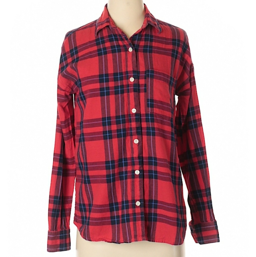 Old Navy Plaid Boyfriend Buttondown